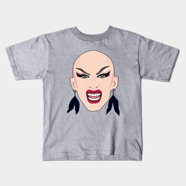 Sasha Velour Growl Kids T-Shirt by Jakmalone